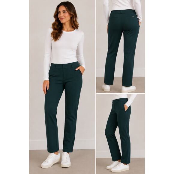 MICHAEL Michael Kors Pants - Michael Kors Pine Green Straight Leg Career Pants Size 12 NWT
